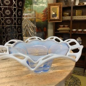 antique blown glass bowl with ruffled edges! Nice